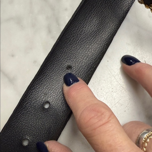 Kippys Black Leather Belt Gold Studding Chrystal Embellishment Approx 37.5\